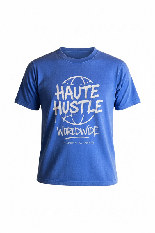 Haute Hustle Worldwide Tee – Royal Blue T-Shirt